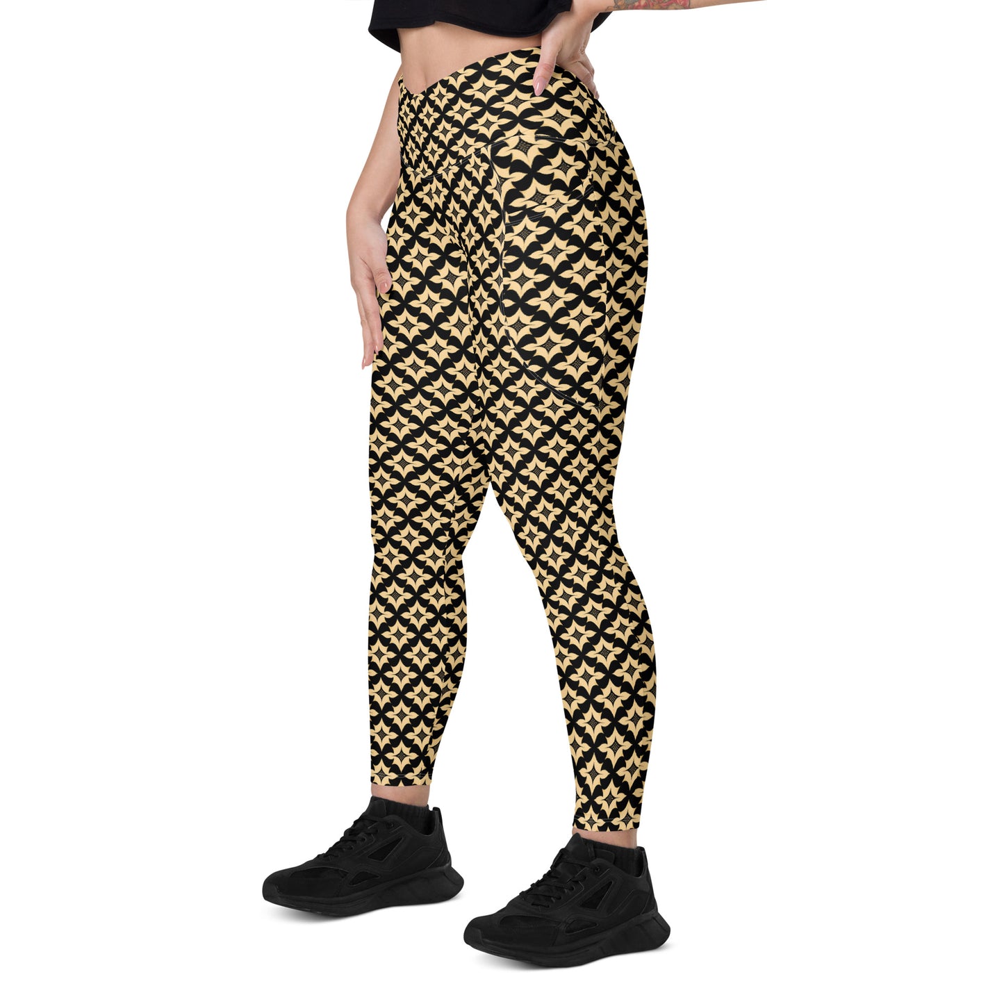 Crossover leggings with pockets