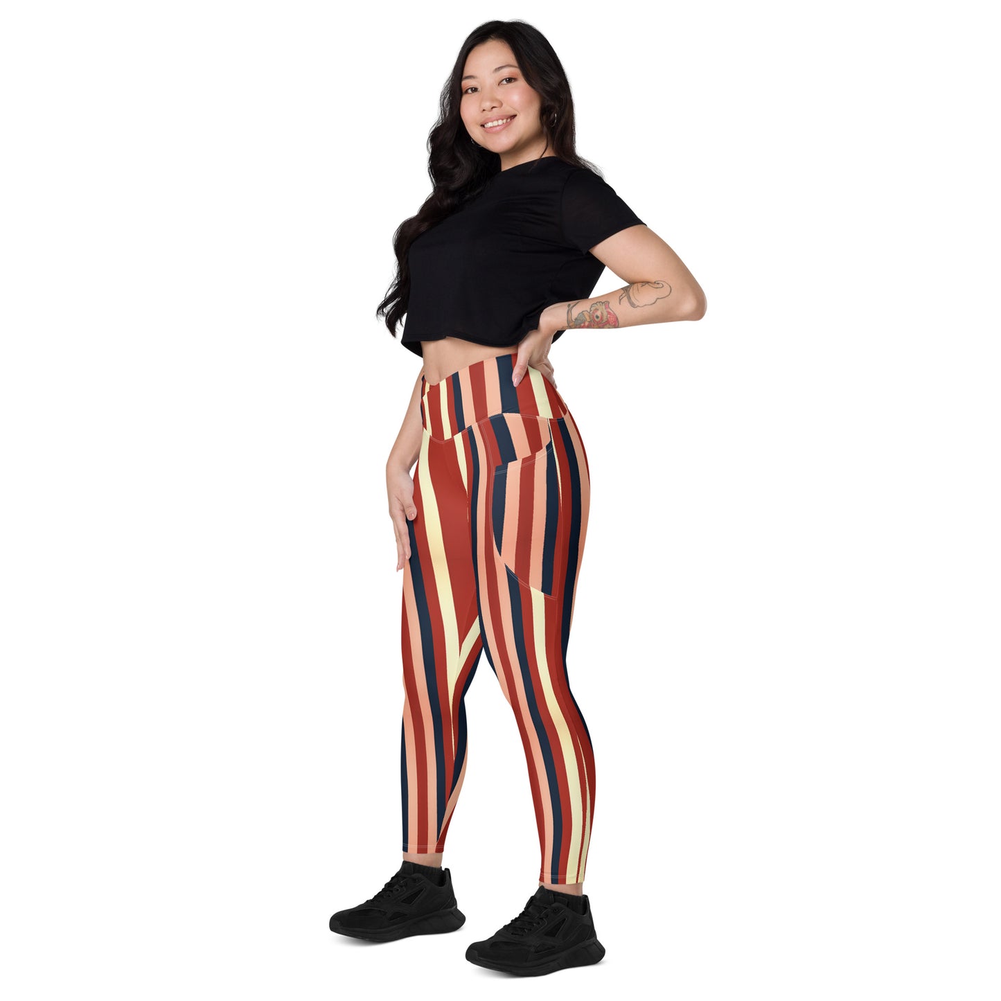 Crossover leggings with pockets