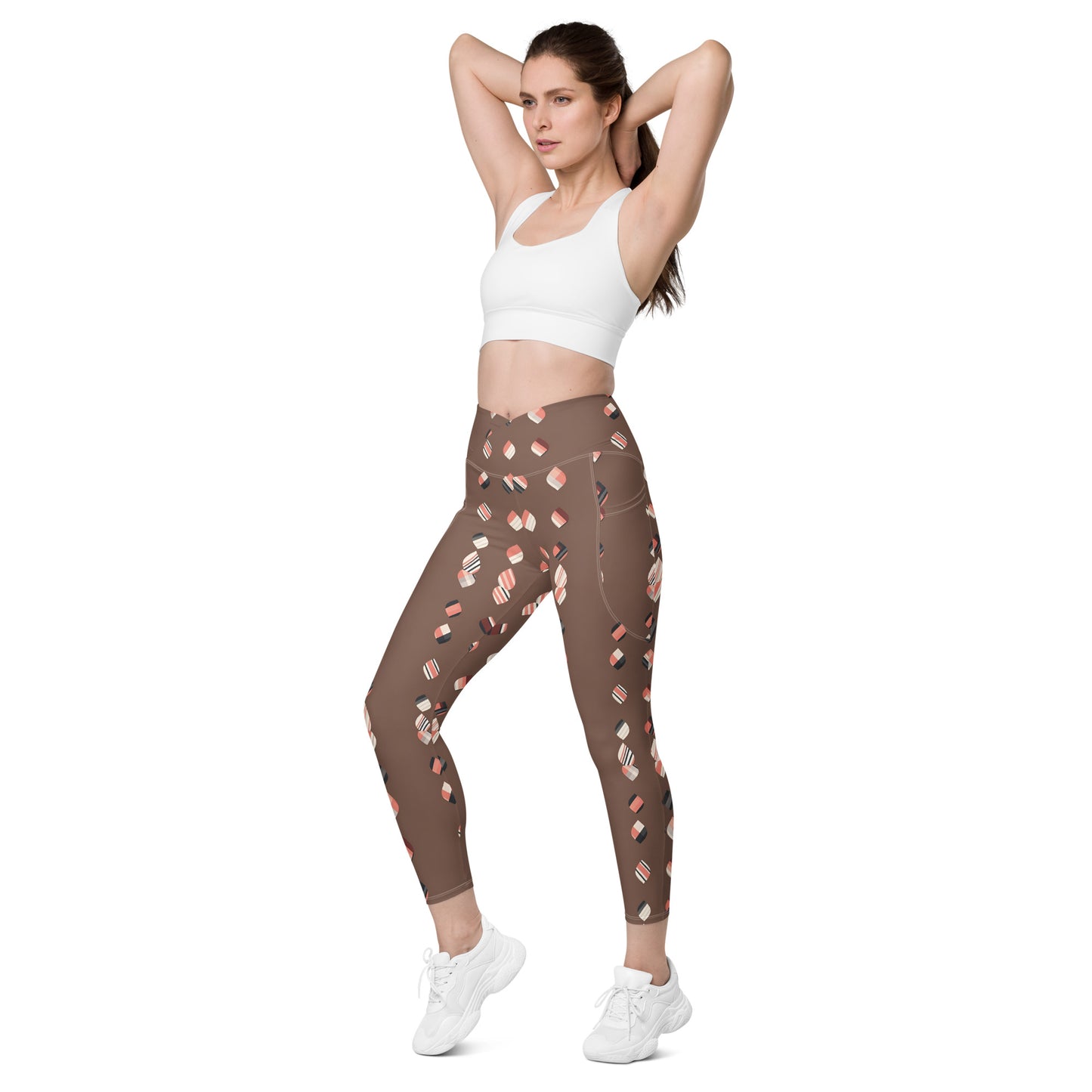 Crossover leggings with pockets