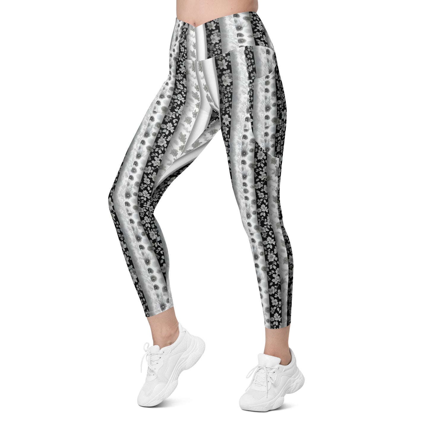 Crossover leggings with pockets