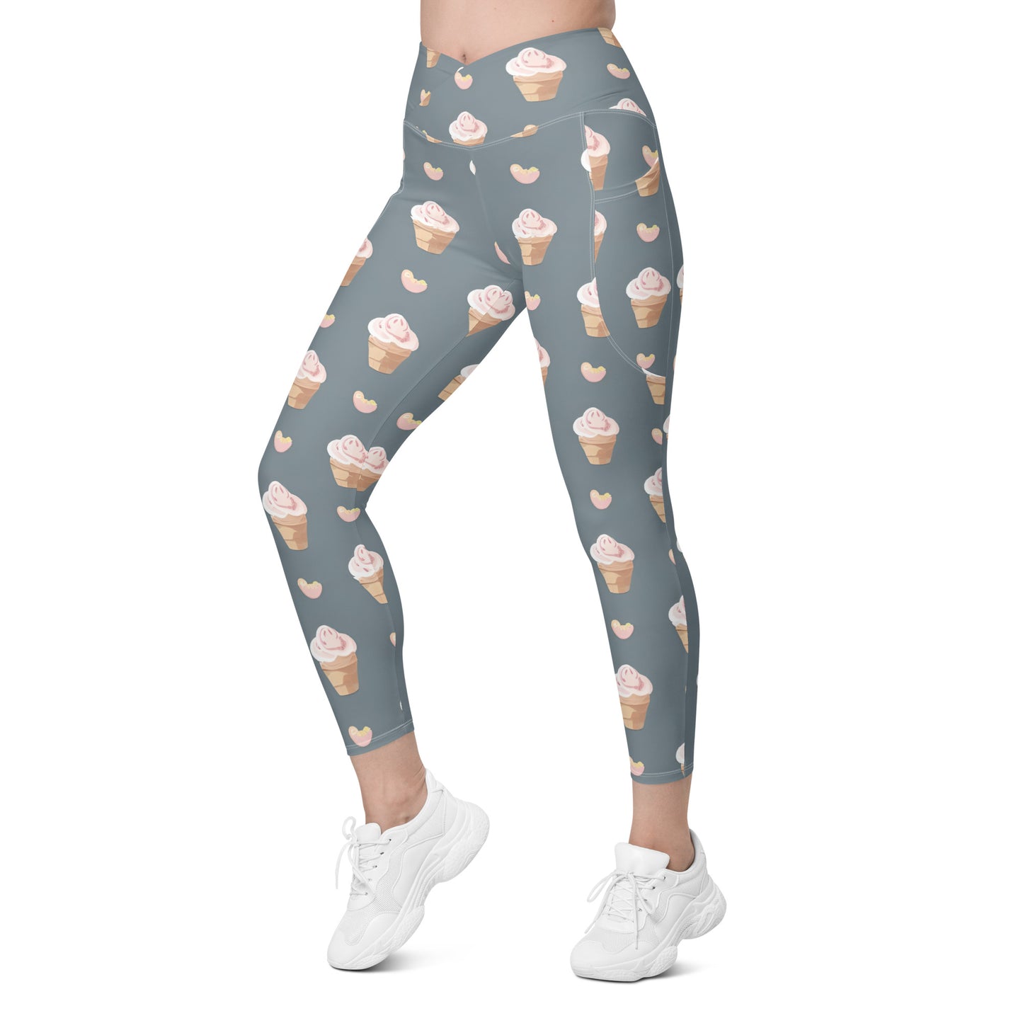 Crossover leggings with pockets