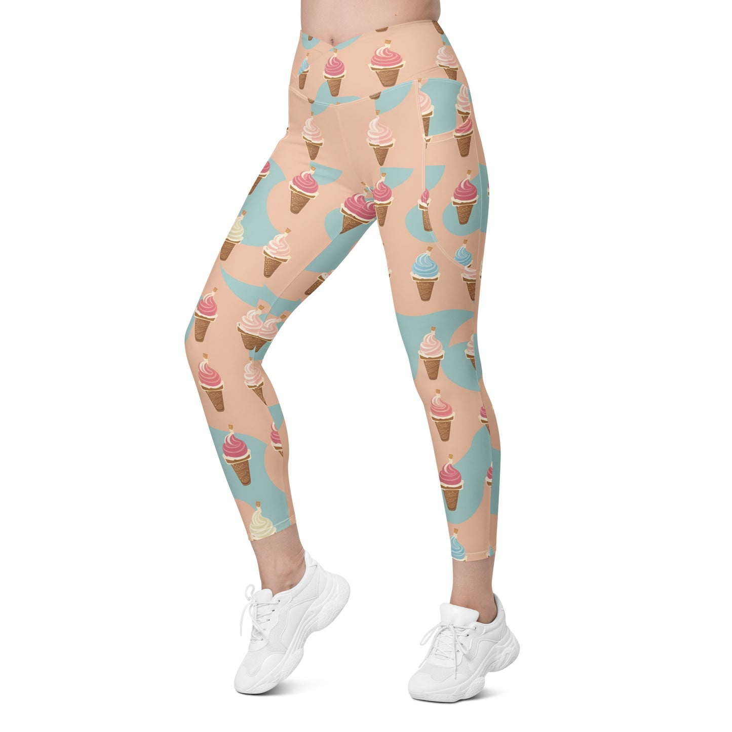 Crossover leggings with pockets