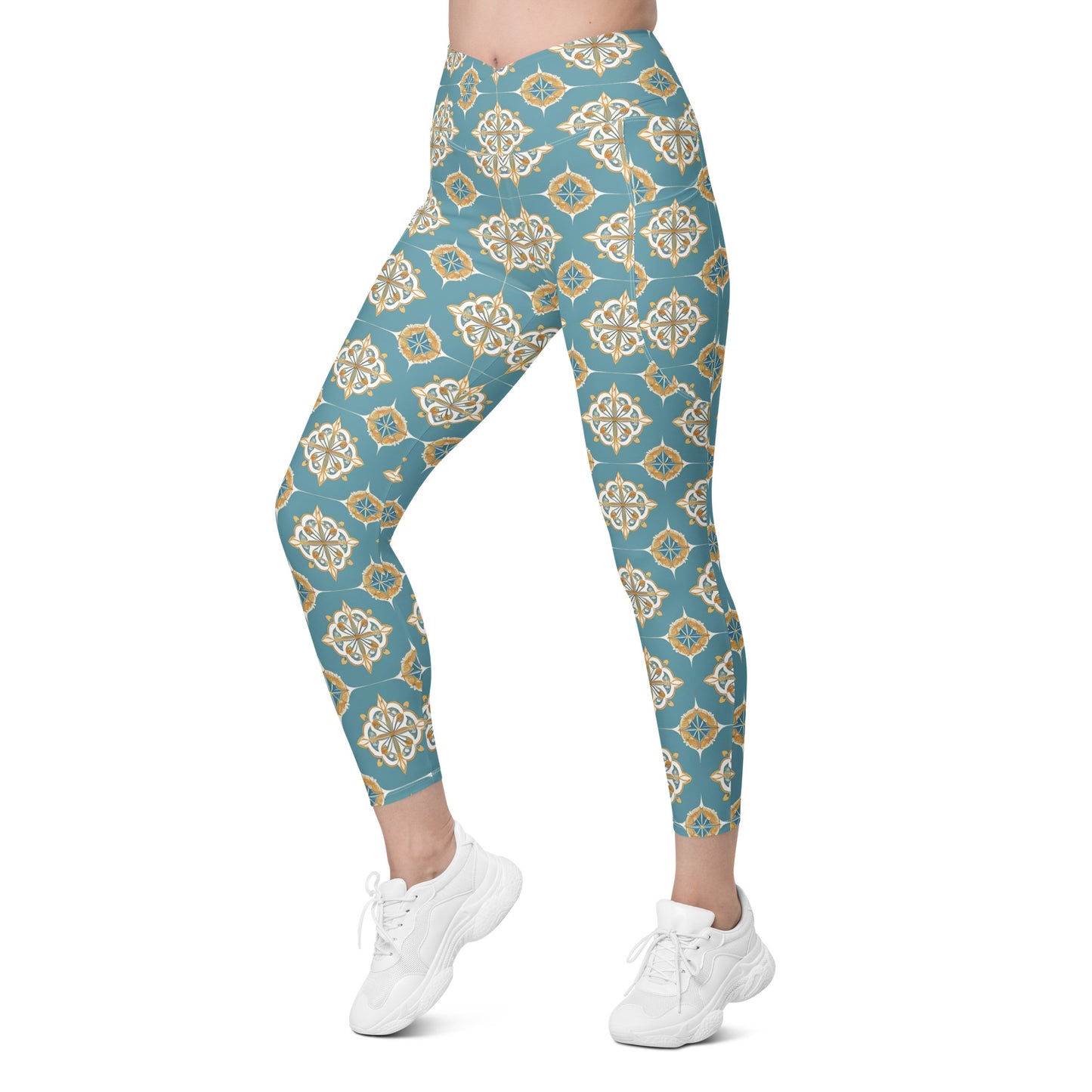 Crossover leggings with pockets