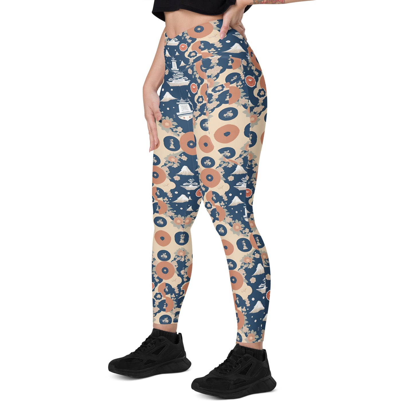 Crossover leggings with pockets