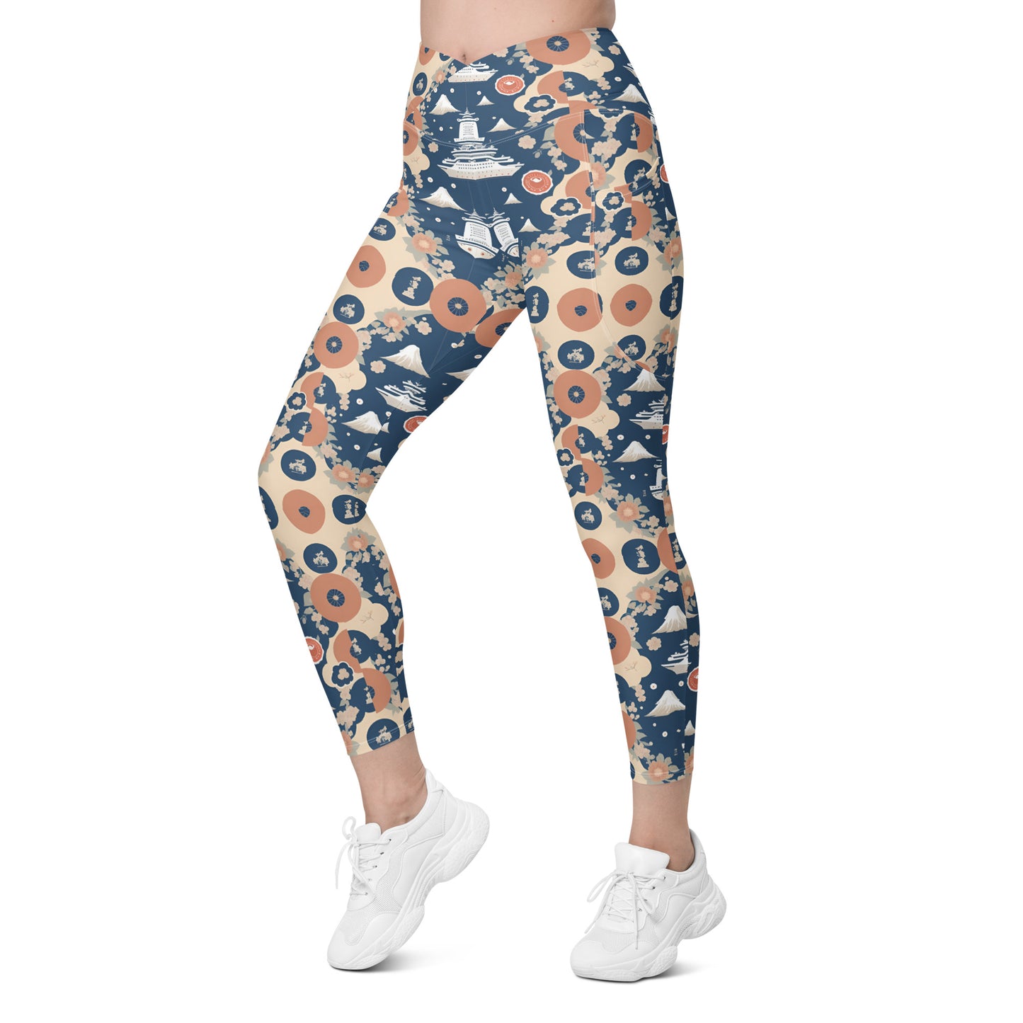 Crossover leggings with pockets