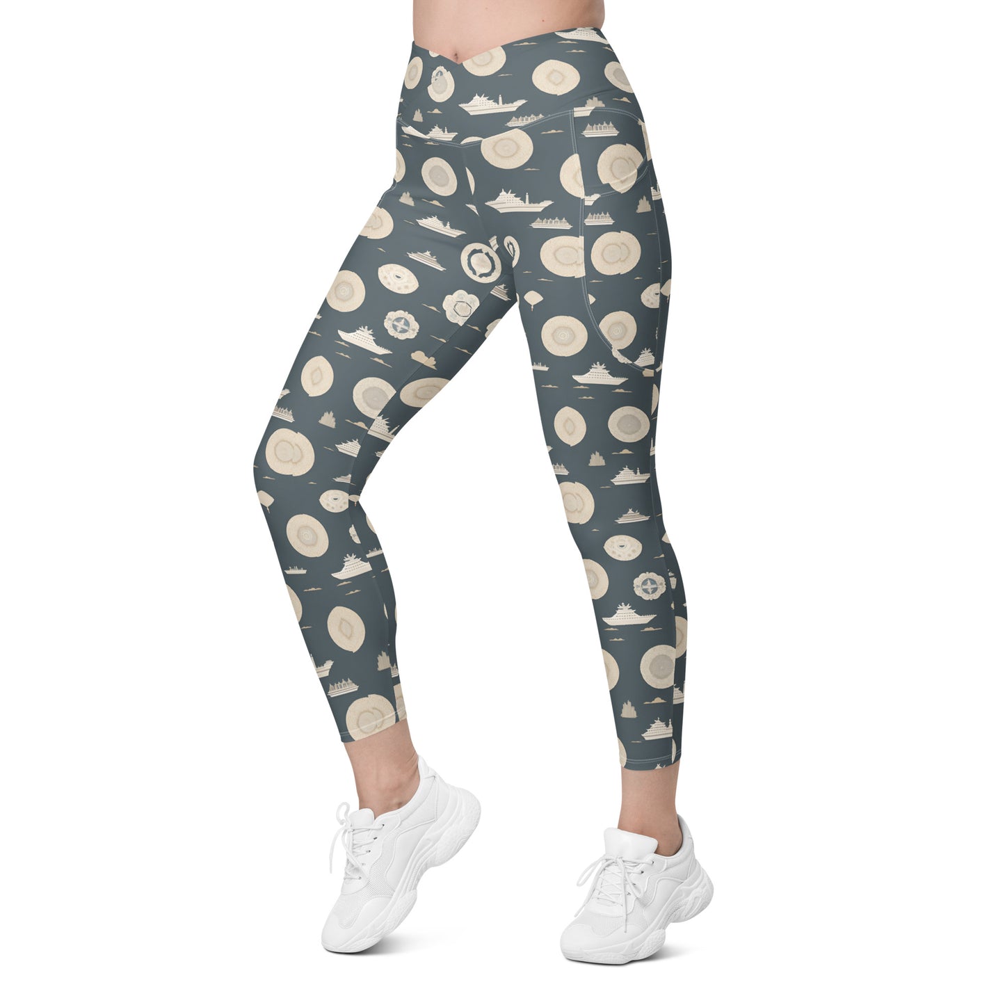 Crossover leggings with pockets