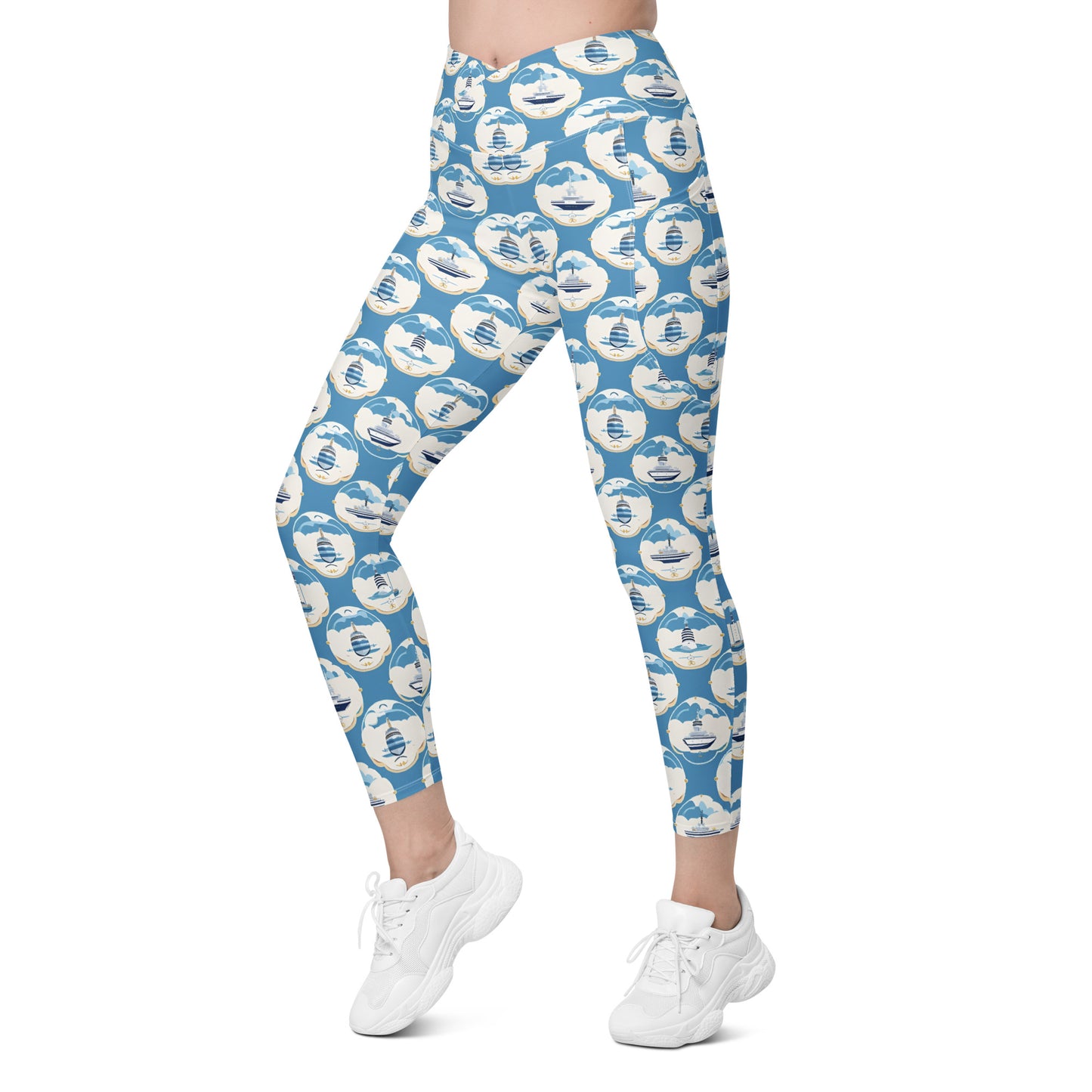 Crossover leggings with pockets