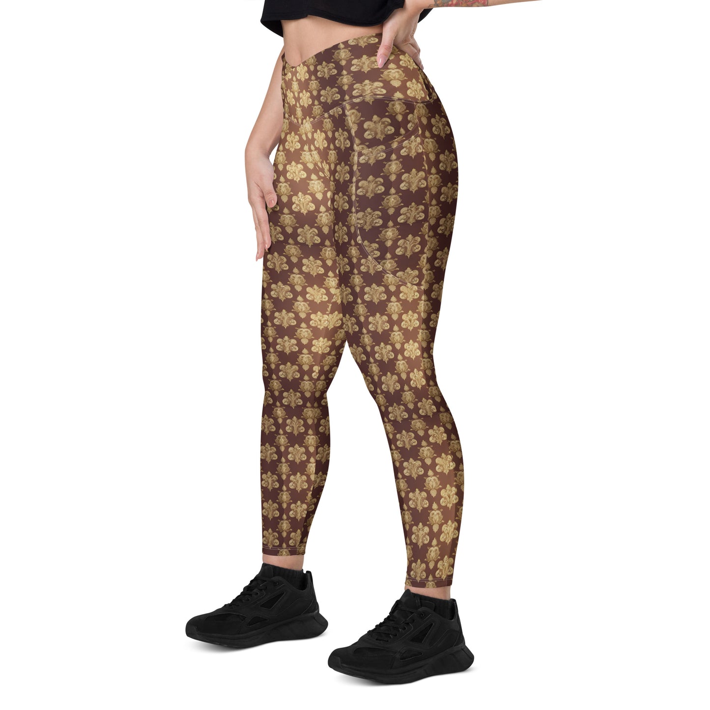 Crossover leggings with pockets