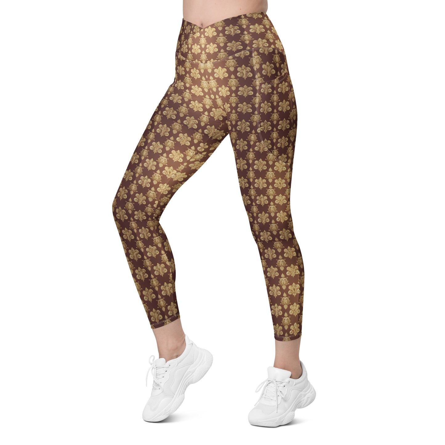 Crossover leggings with pockets