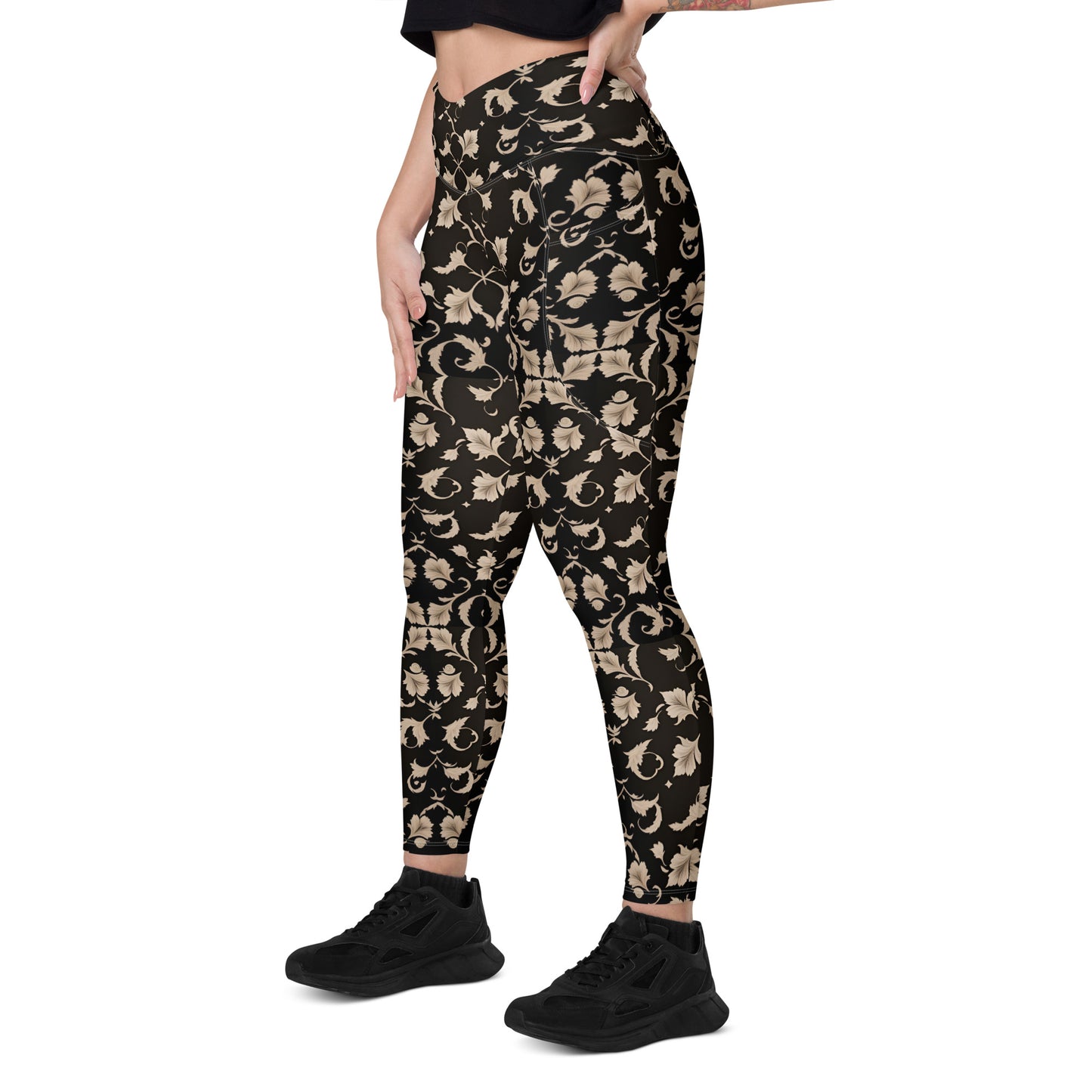 Crossover leggings with pockets