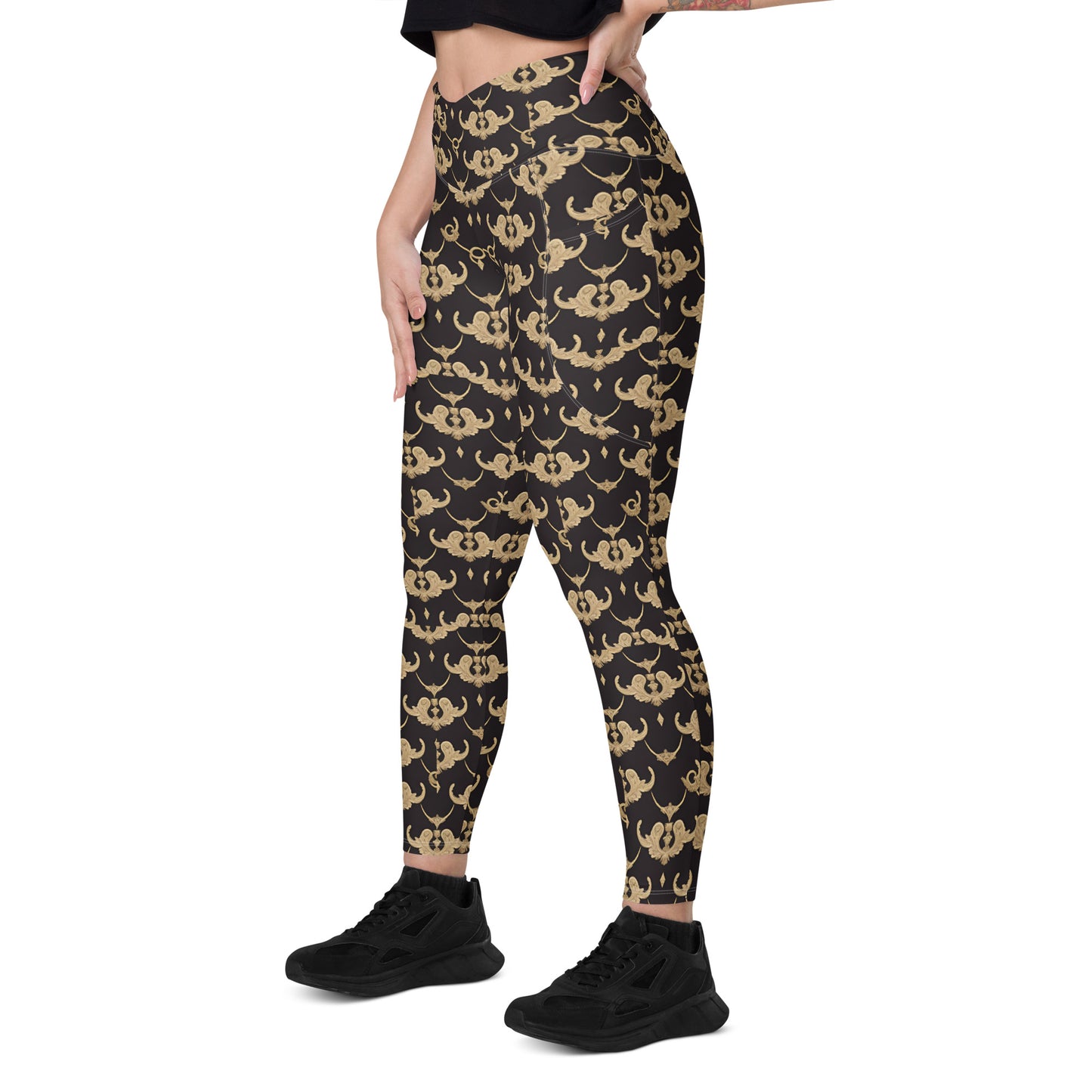 Crossover leggings with pockets