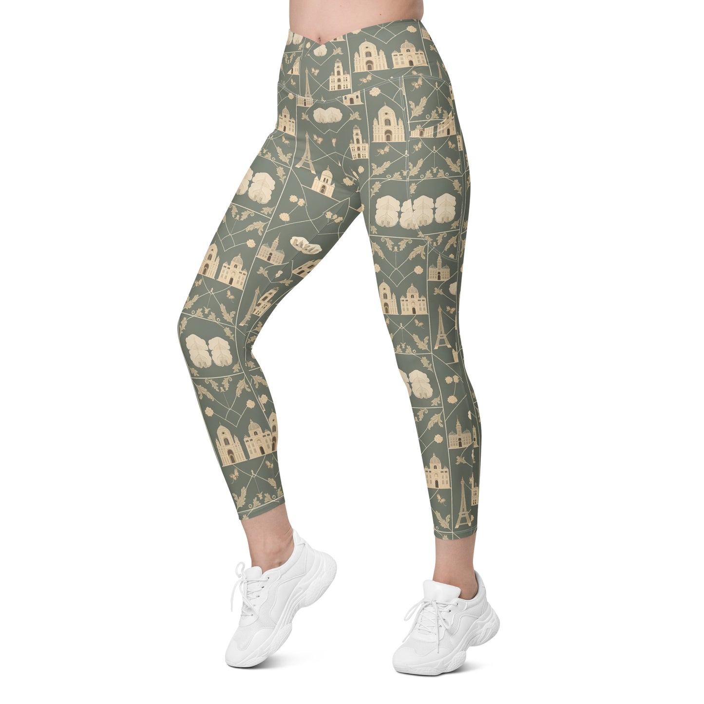 Crossover leggings with pockets