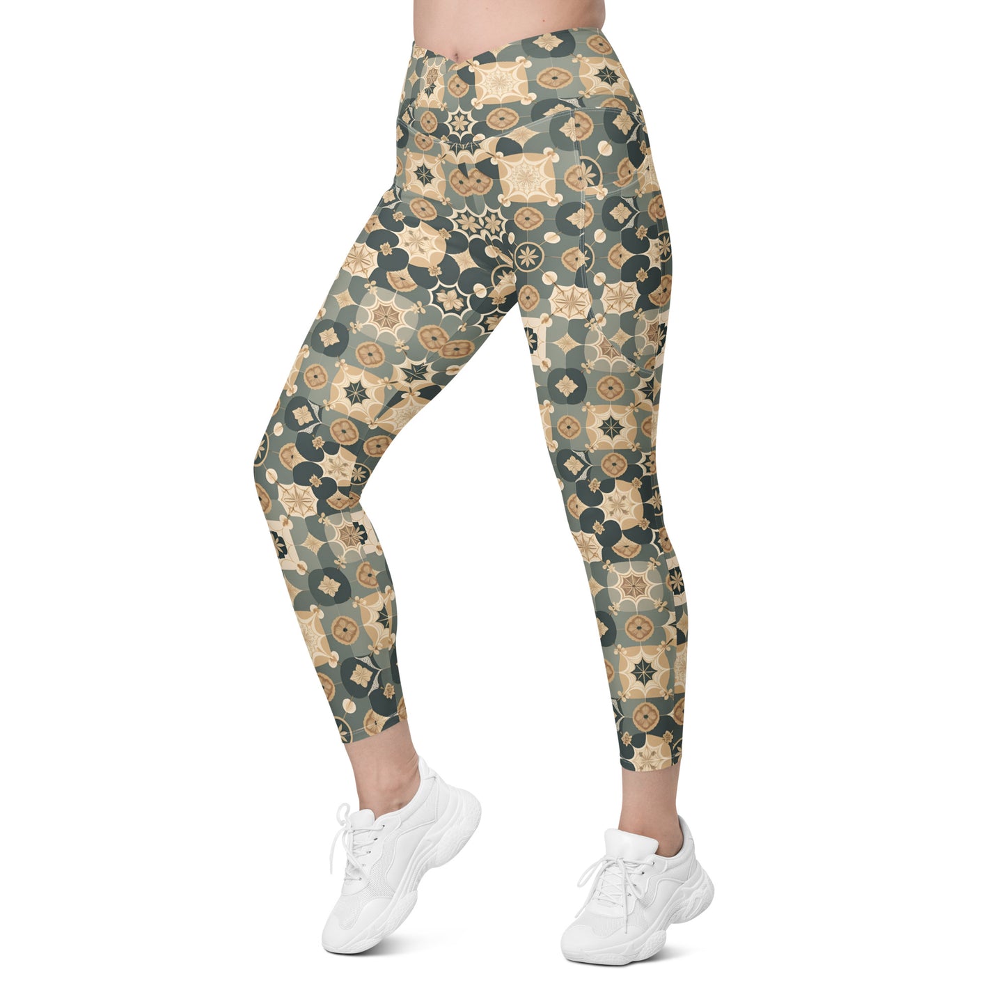 Crossover leggings with pockets