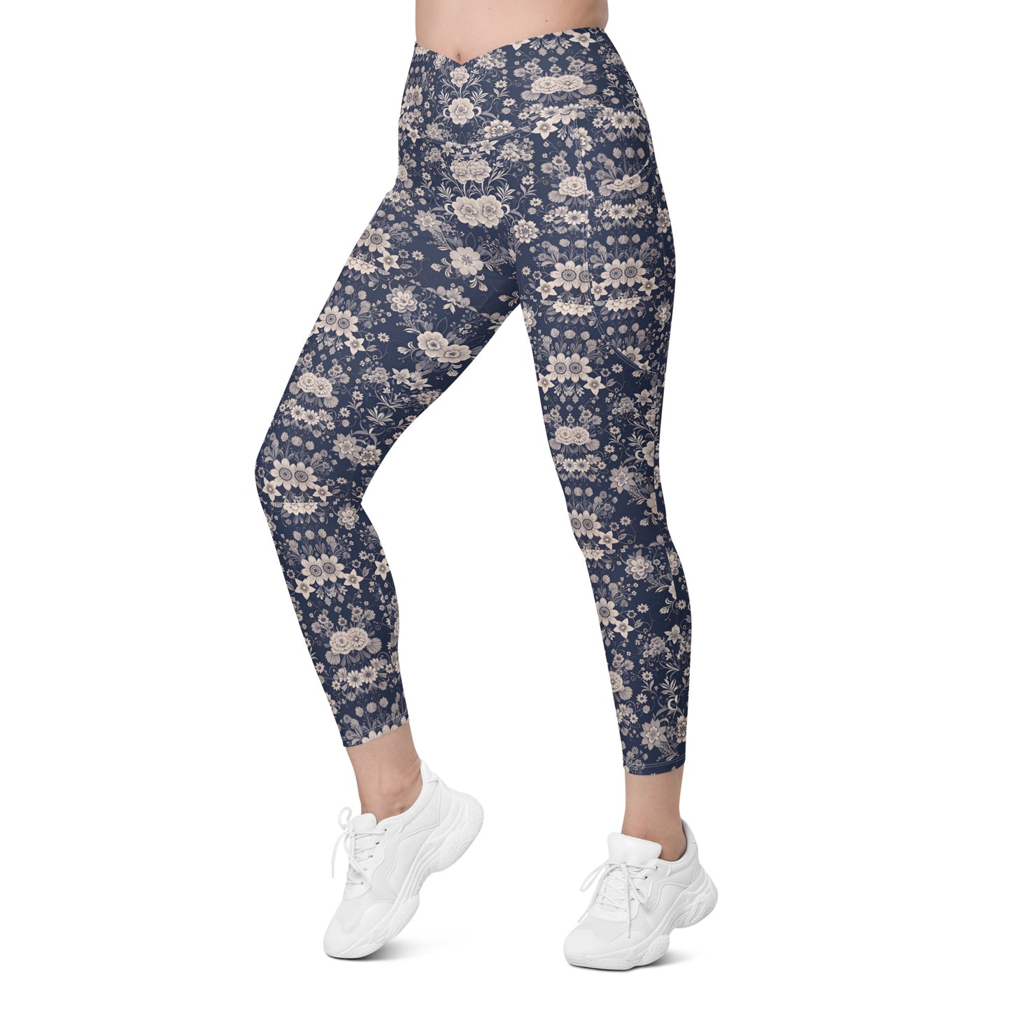 Crossover leggings with pockets