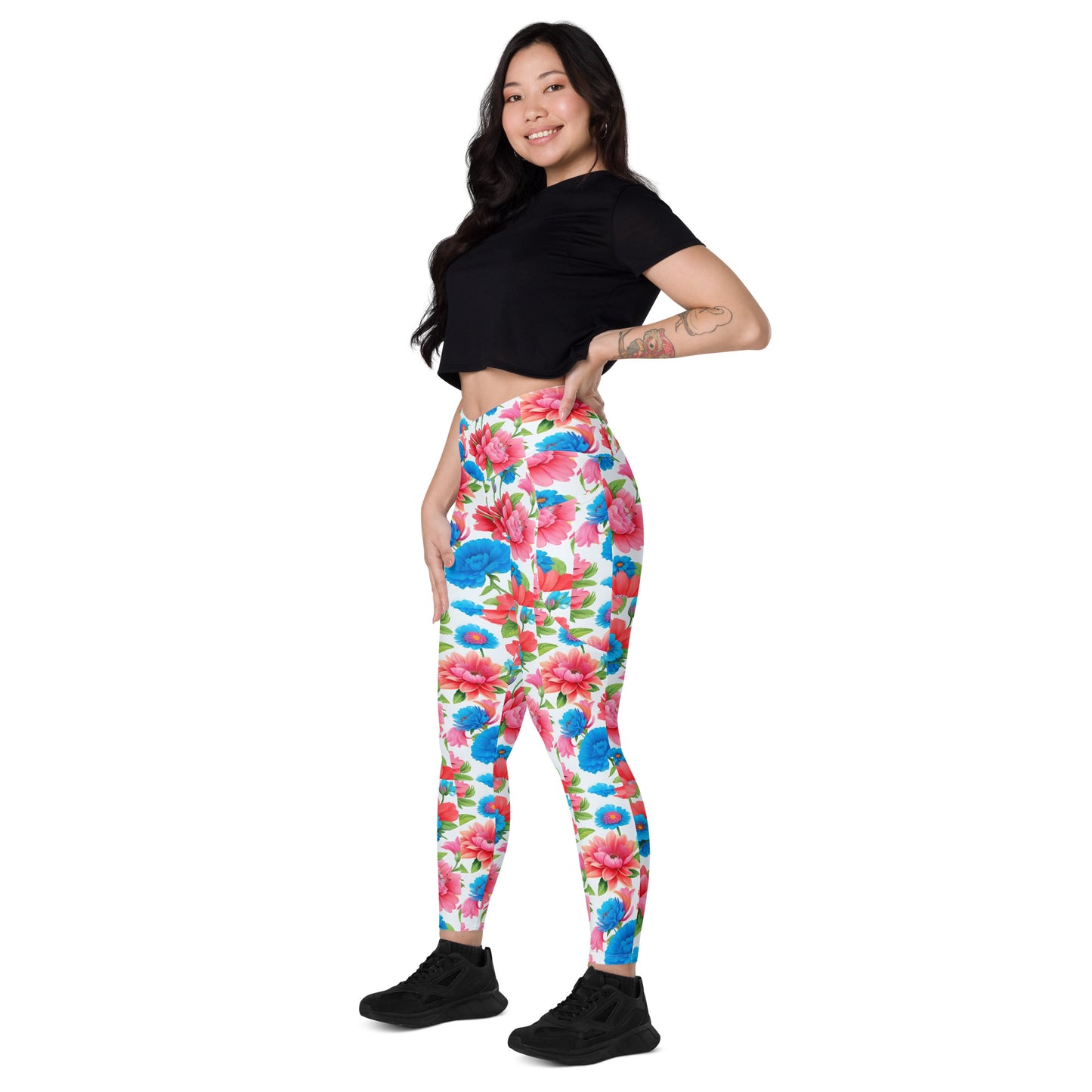 Crossover leggings with pockets