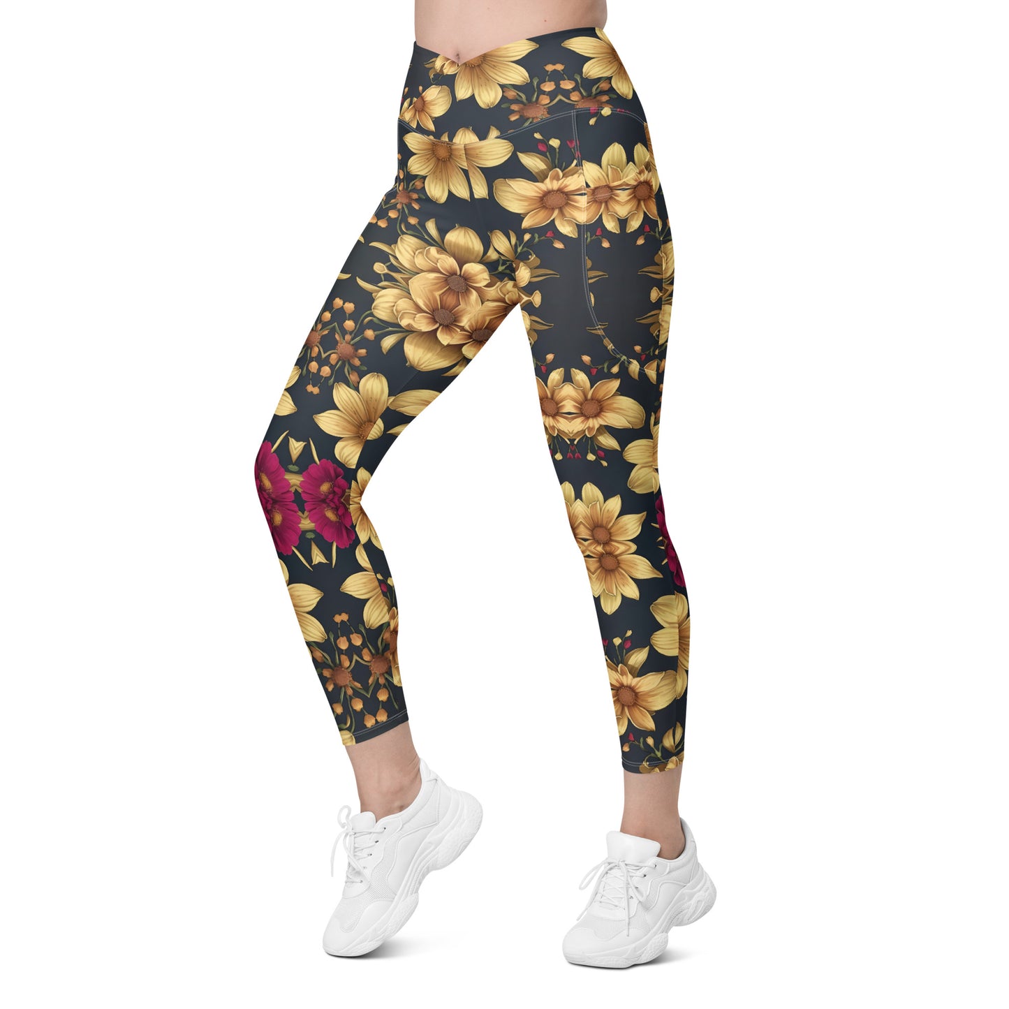 Crossover leggings with pockets