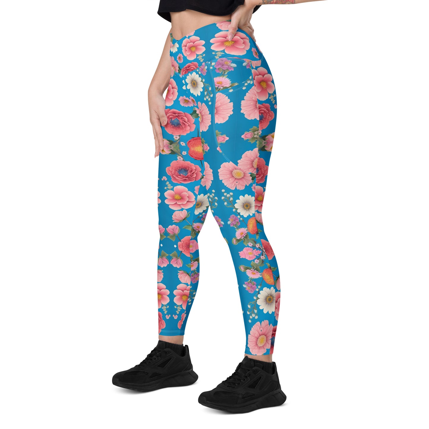 Crossover leggings with pockets