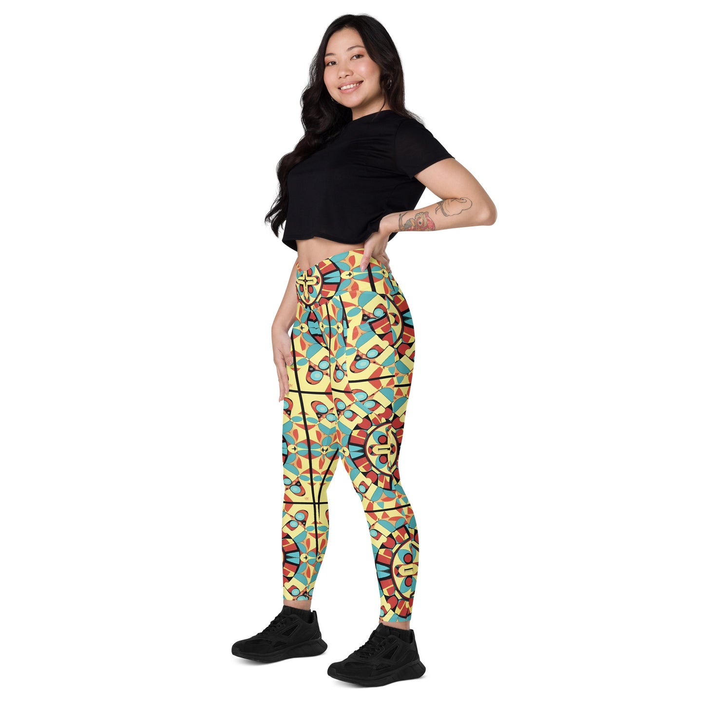 Crossover leggings with pockets