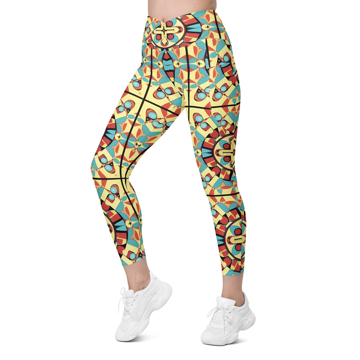 Crossover leggings with pockets