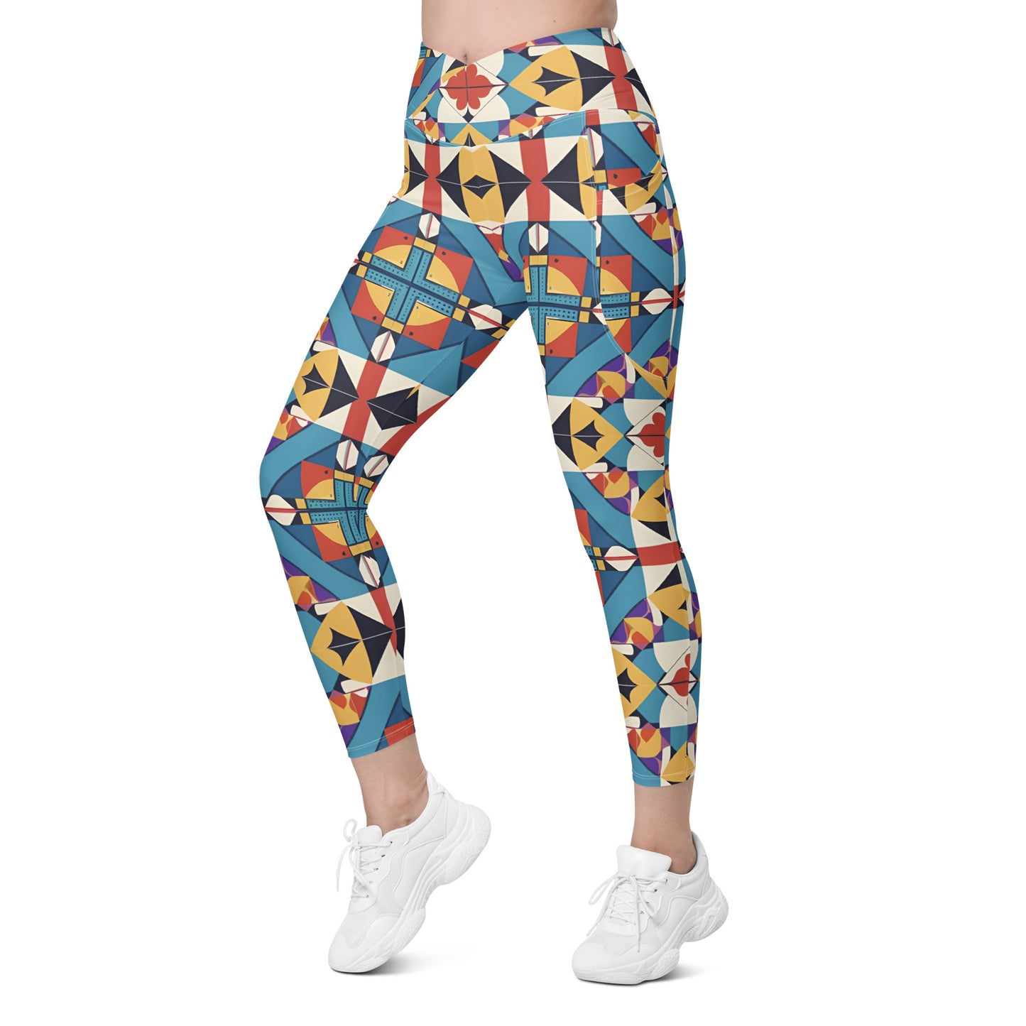 Crossover leggings with pockets