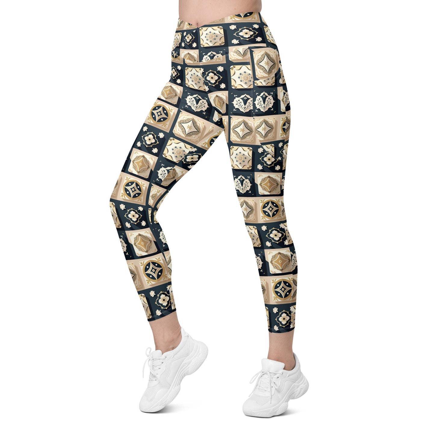 Crossover leggings with pockets