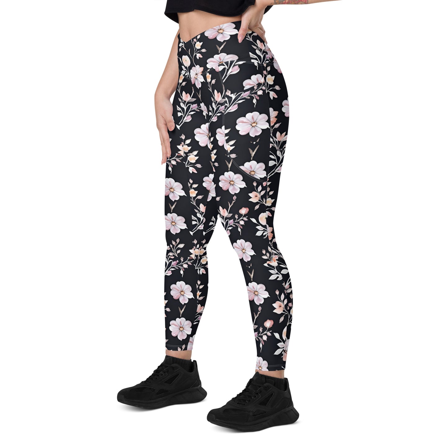 Crossover leggings with pockets