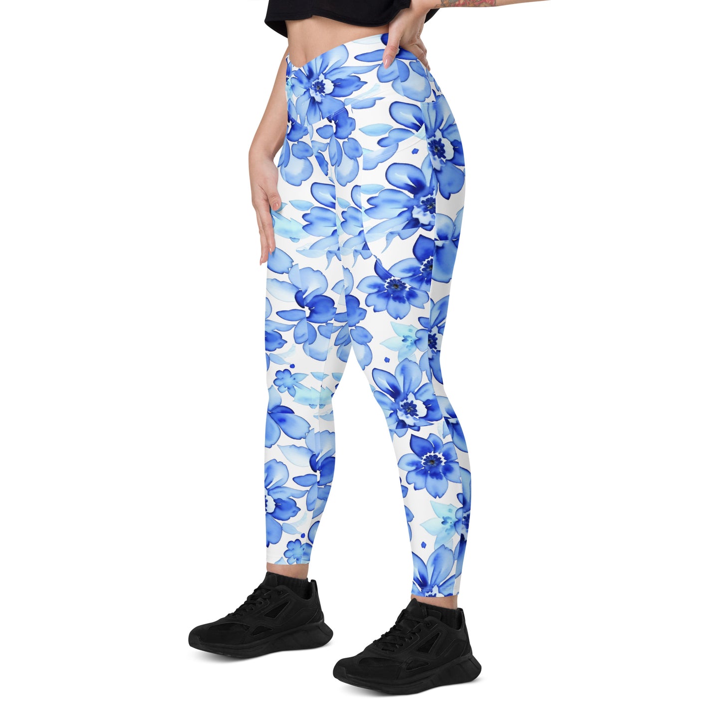 Crossover leggings with pockets