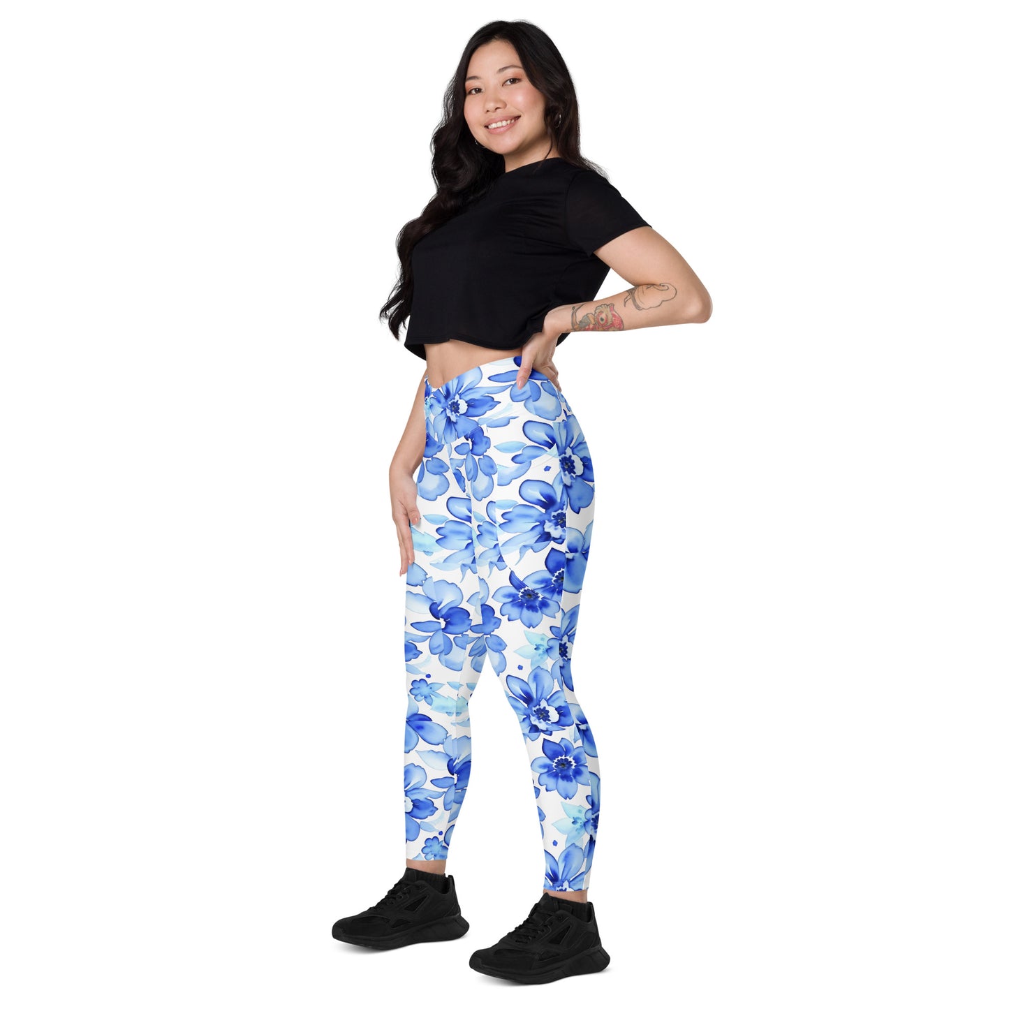 Crossover leggings with pockets