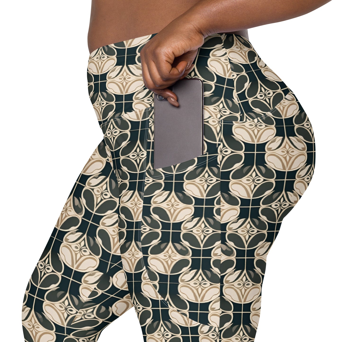 Crossover leggings with pockets