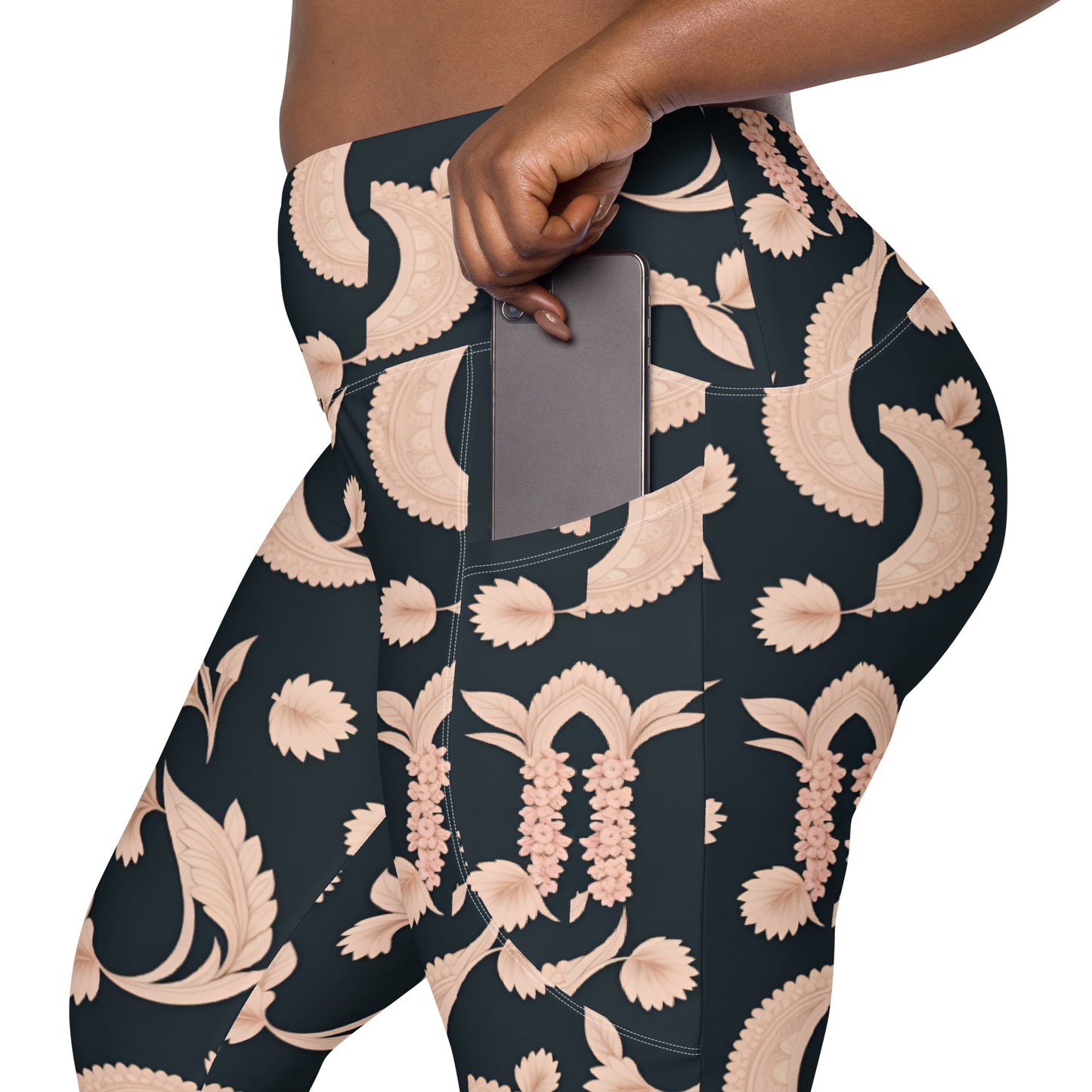 Crossover leggings with pockets