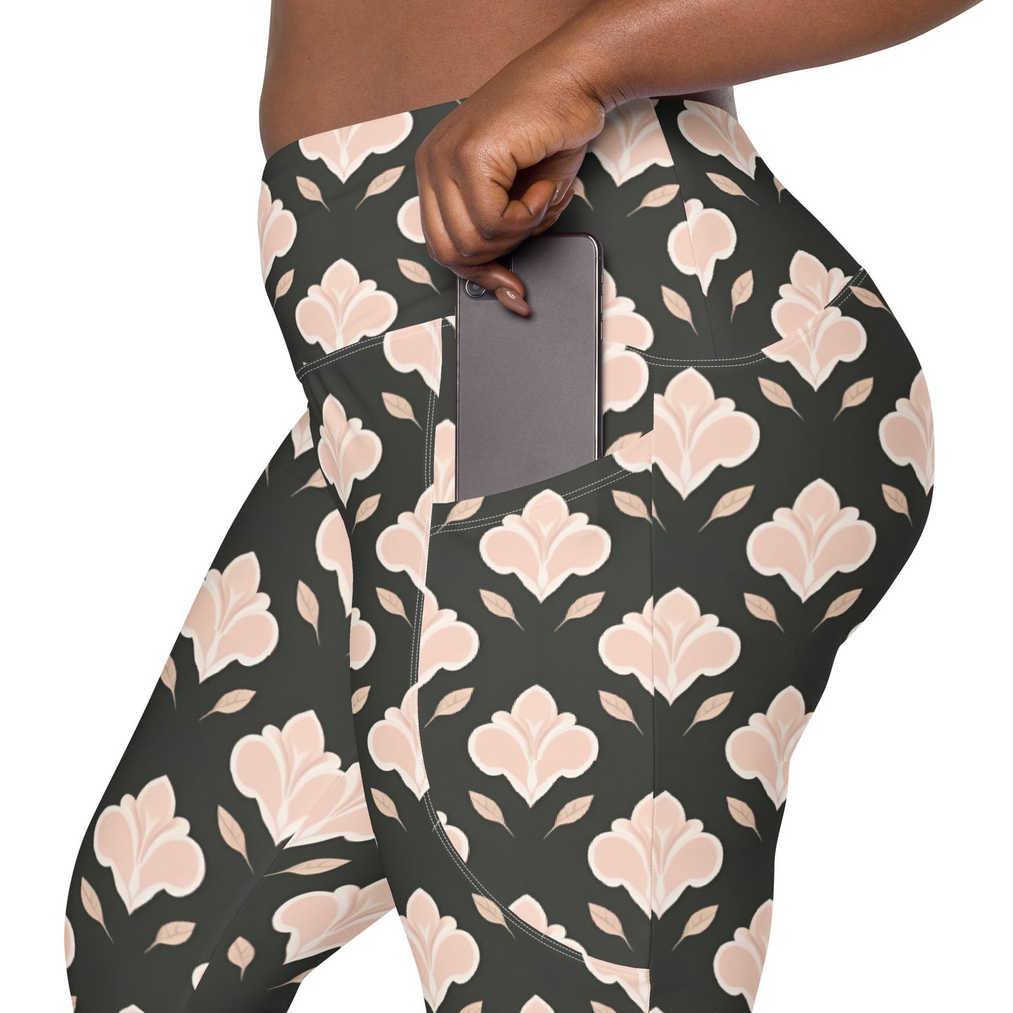 Crossover leggings with pockets