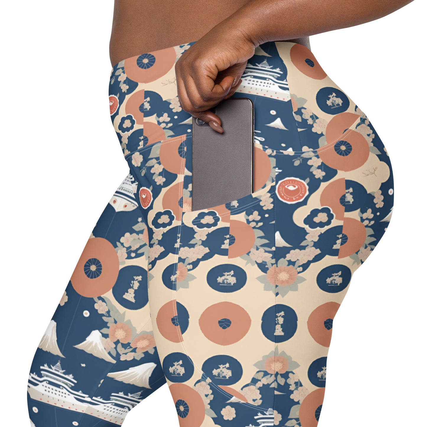 Crossover leggings with pockets