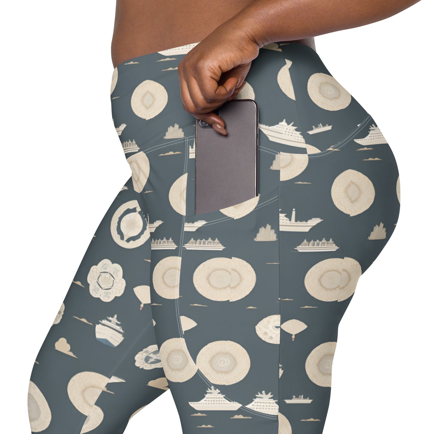 Crossover leggings with pockets