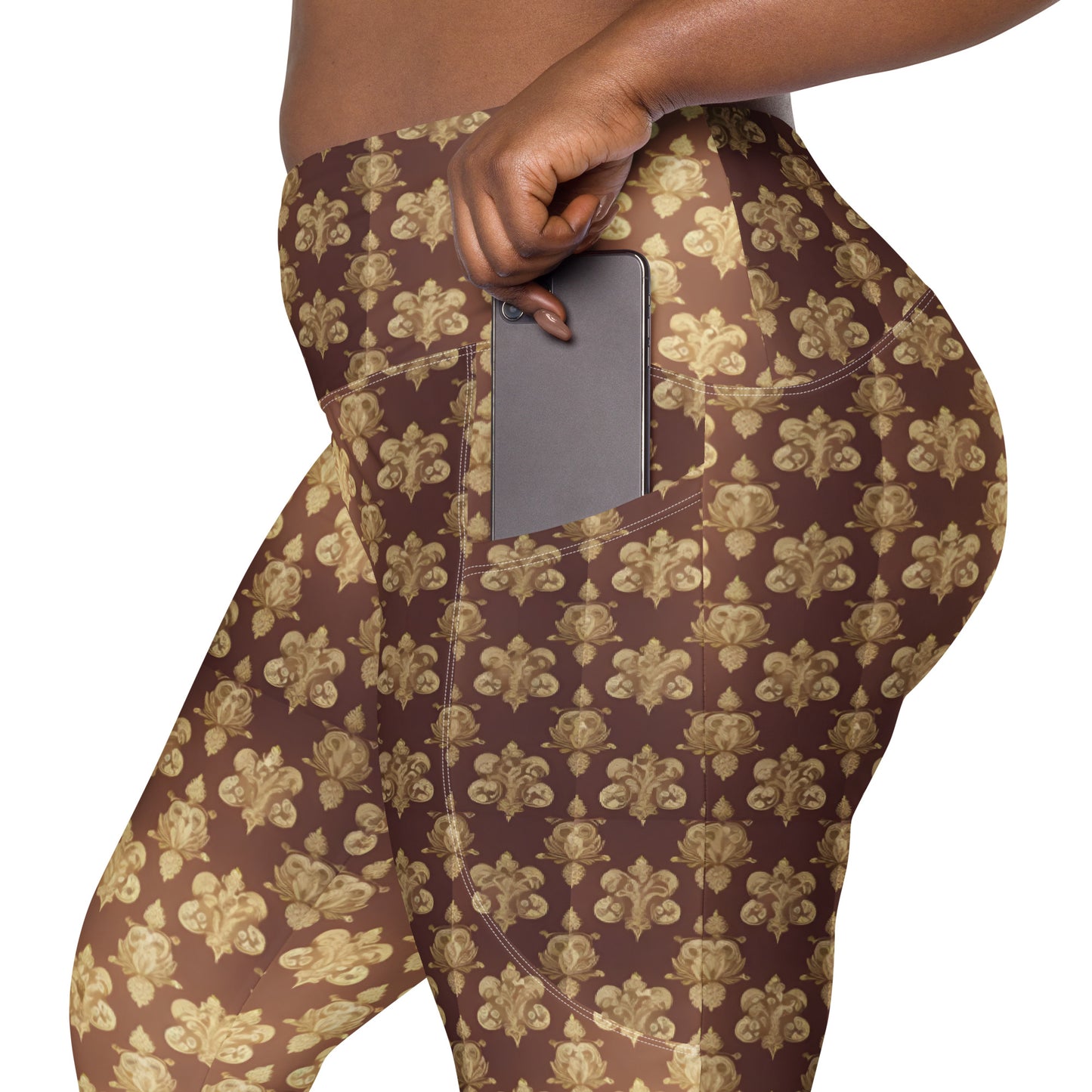 Crossover leggings with pockets