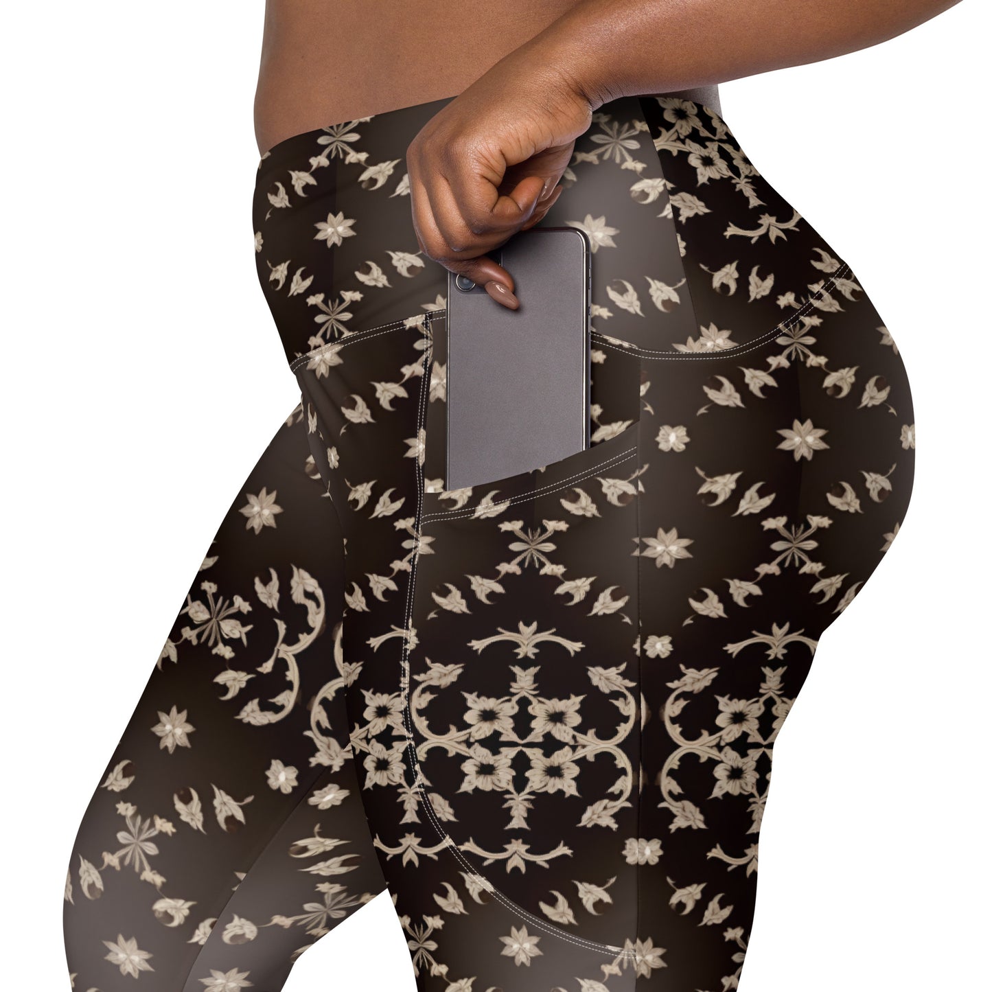 Crossover leggings with pockets