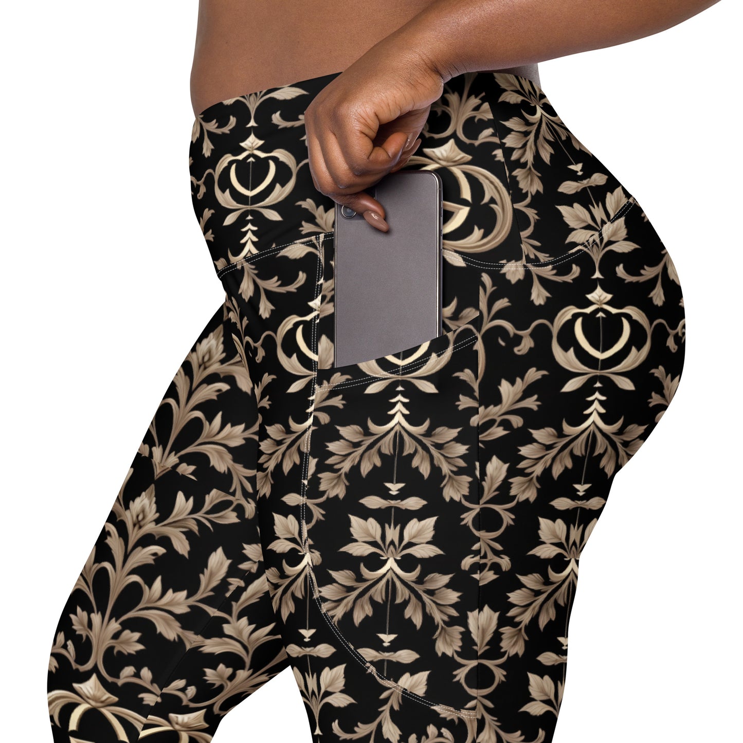 Crossover leggings with pockets