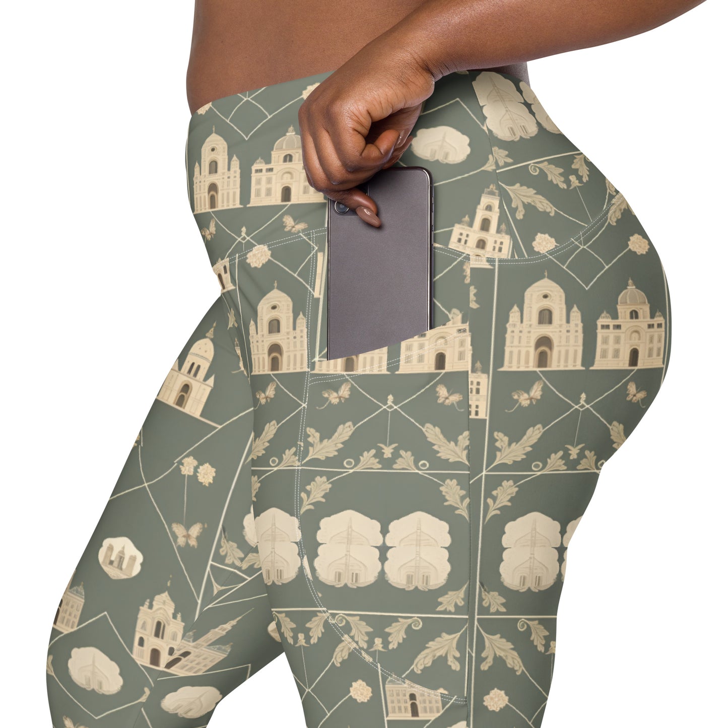 Crossover leggings with pockets