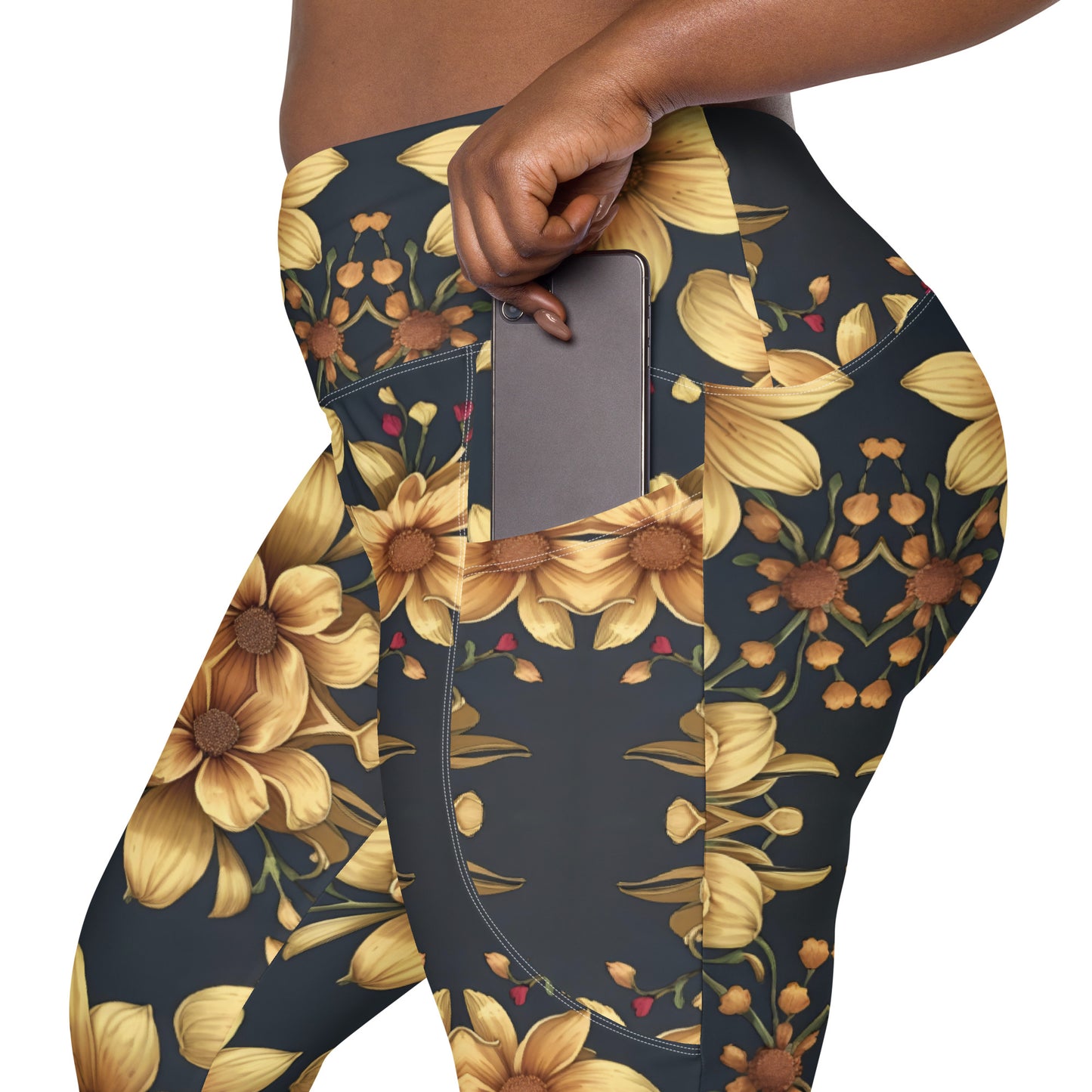 Crossover leggings with pockets