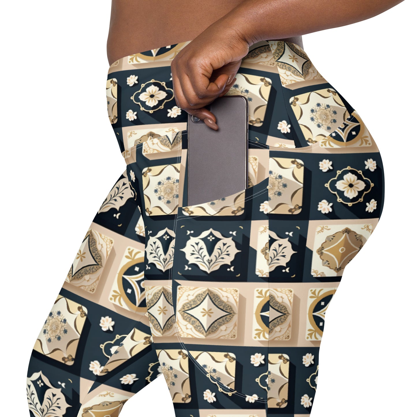 Crossover leggings with pockets