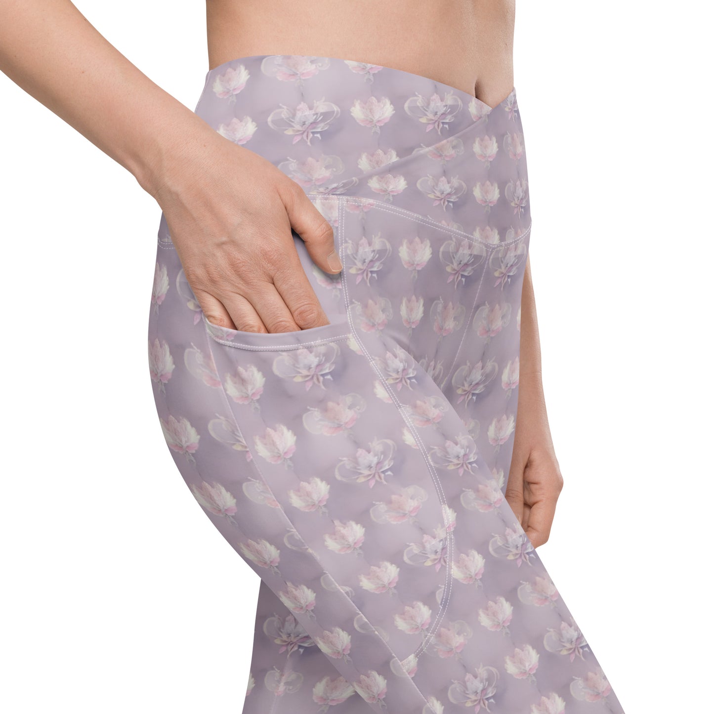 Crossover leggings with pockets