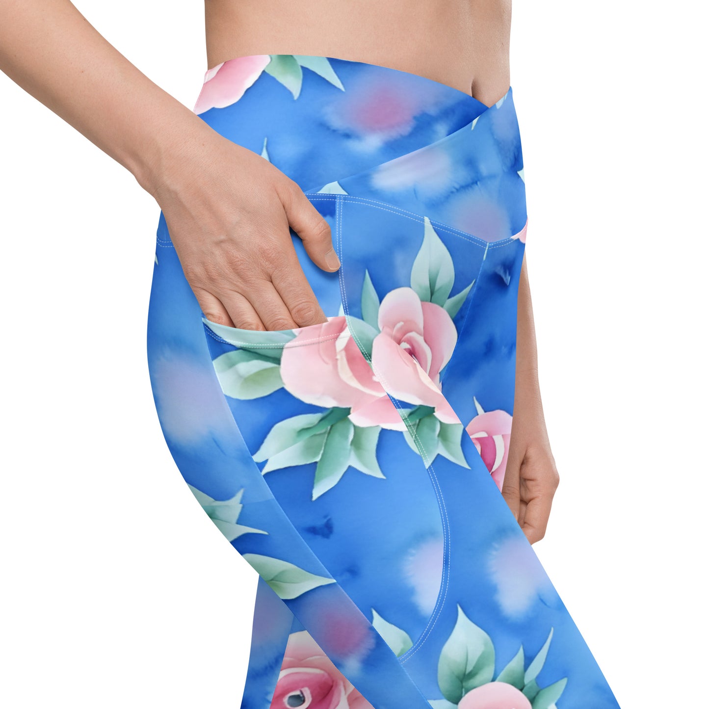 Crossover leggings with pockets