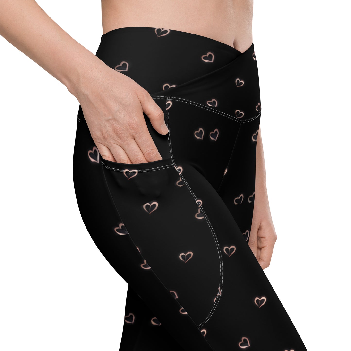 Crossover leggings with pockets