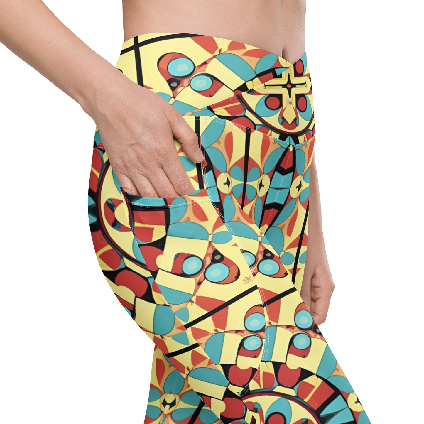 Crossover leggings with pockets