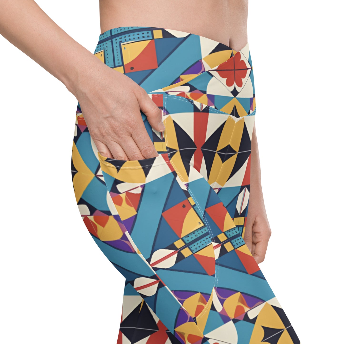 Crossover leggings with pockets