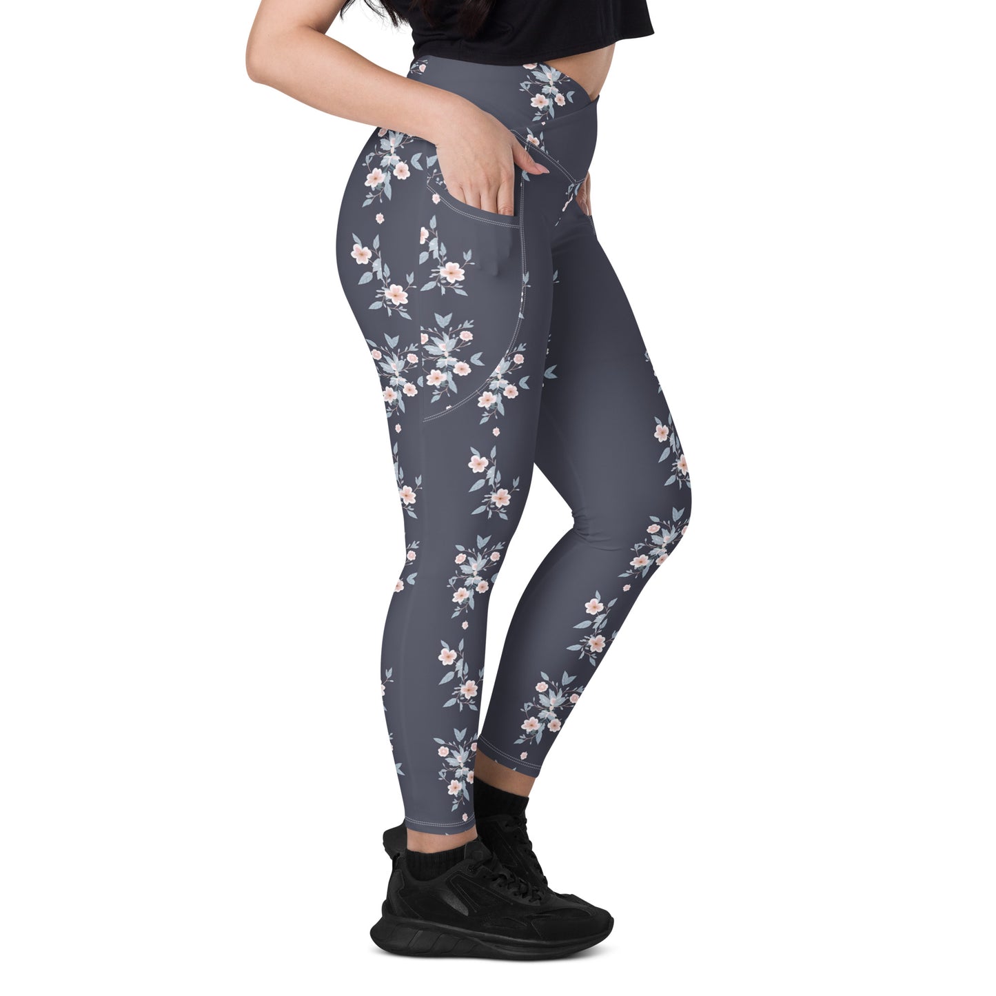 Crossover leggings with pockets