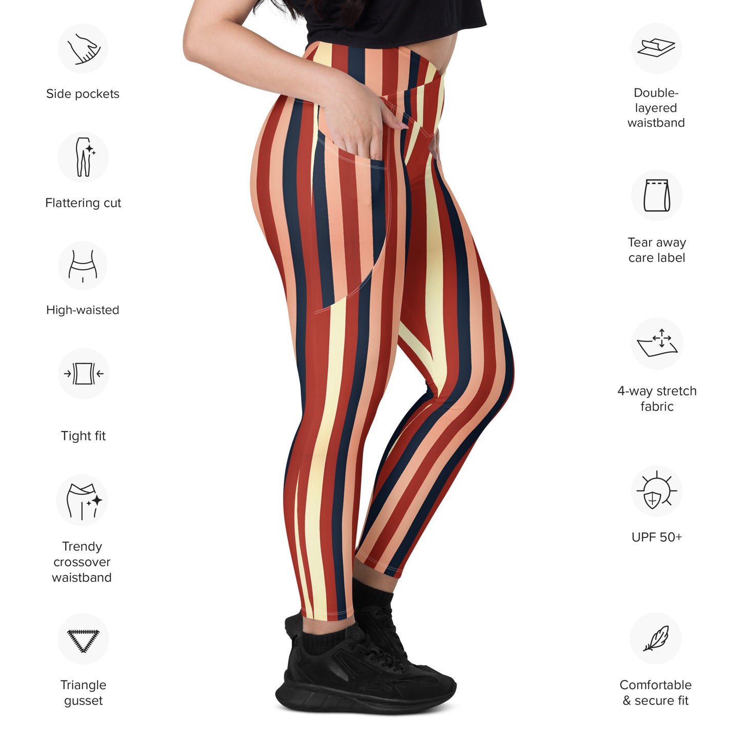 Crossover leggings with pockets