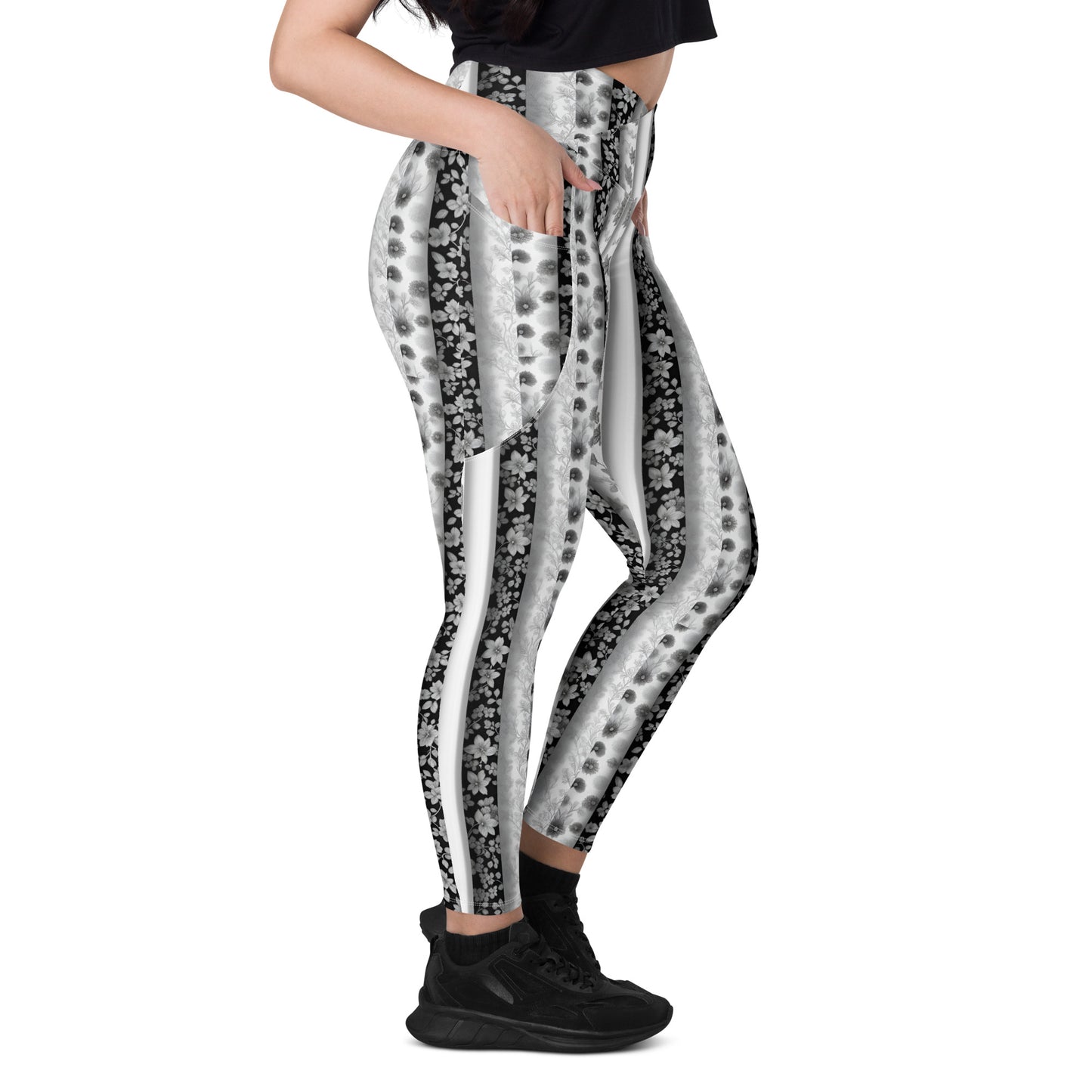 Crossover leggings with pockets