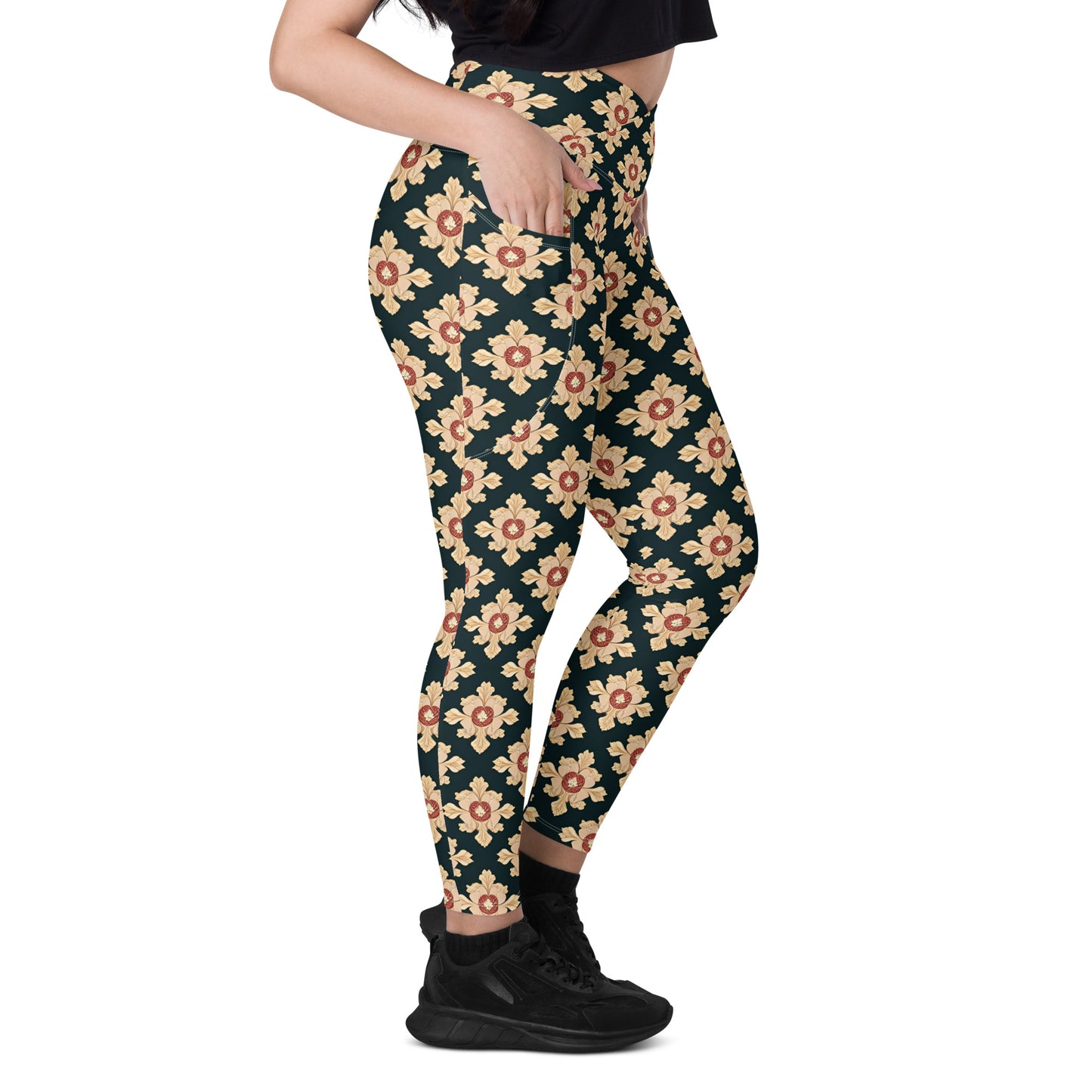 Crossover leggings with pockets