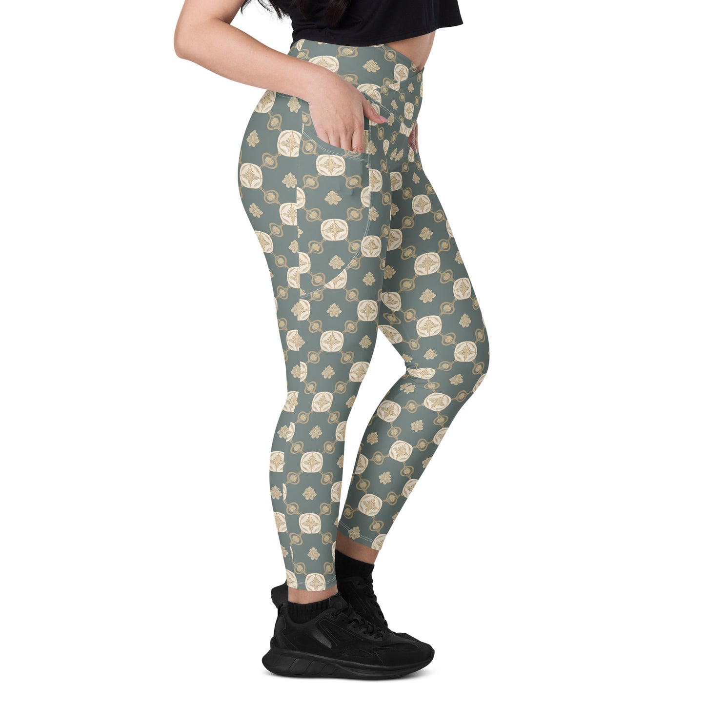 Crossover leggings with pockets