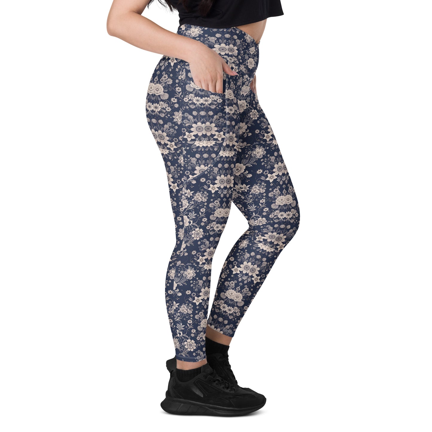 Crossover leggings with pockets